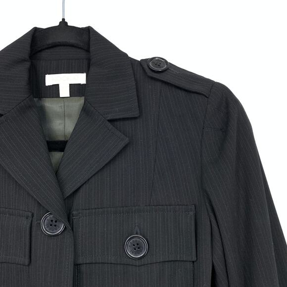 Kookai Pant Suit Set Womens Size 36 US S Black Pinstripe Wide Leg Pants + Jacket - Picture 4 of 13